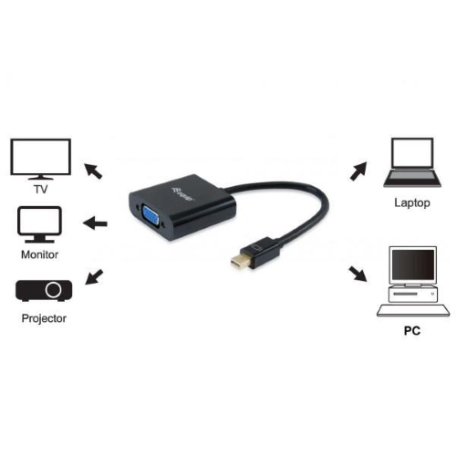EQUIP 133432 ADATTATORE MINIDISPLAY PORT A VGA HD15 BLACK